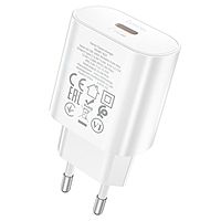 Сетевое зарядное устройство Hoco N22, 1 Type-C, 25 Вт, PD + QC, белое