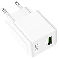 Сетевое зарядное устройство Hoco C98A, 1 USB, 18 Вт, QC, белое