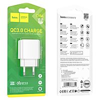 Сетевое зарядное устройство Hoco C98A, 1 USB, 18 Вт, QC, белое