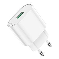 Сетевое зарядное устройство Hoco C109A, 1 USB, 18 Вт, QC, белое