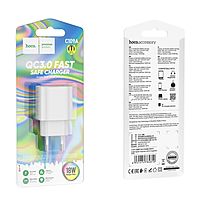 Сетевое зарядное устройство Hoco C109A, 1 USB, 18 Вт, QC, белое
