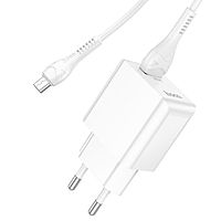 Сетевое зарядное устройство Hoco C98A, 1 USB, 18 Вт, QC, кабель Micro USB -USB, 1 м, белое
