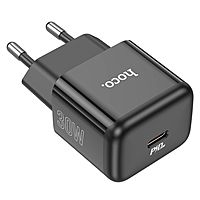 Сетевое зарядное устройство Hoco N32, 1 Type-C, 30 Вт, PD + QC, чёрное