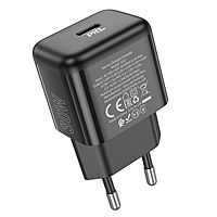 Сетевое зарядное устройство Hoco N32, 1 Type-C, 30 Вт, PD + QC, чёрное