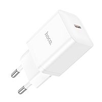 Сетевое зарядное устройство Hoco N27, 1 Type-C, 20 Вт, PD + QC, белое