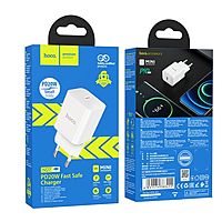 Сетевое зарядное устройство Hoco N27, 1 Type-C, 20 Вт, PD + QC, белое