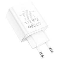Сетевое зарядное устройство Hoco C102A, 1 USB, 18 Вт, 3 USB, 2.1 А, QC, белое