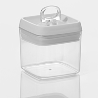 Банка для сыпучих продуктов с вакуумной крышкой 500мл 9,5х9,5х10 см, цвет белый