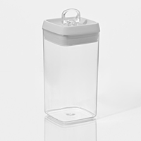 Банка для сыпучих продуктов с вакуумной крышкой 1300мл 9,5х9,5х20 см, цвет белый