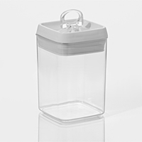 Банка для сыпучих продуктов с вакуумной крышкой 900мл 9,5х9,5х15 см, цвет белый