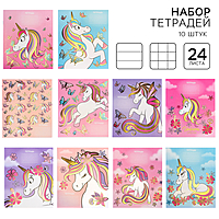 Комплект тетрадей из 10 шт, Минни Маус, 24 листа, 5 клет. и 5 лин.