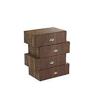 Комод "Чемодан", 620х350х740 4 ящика 620, Коричневый камень, Ржавый камень