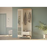 Прихожая «Белла», 900×351×2000 мм, цвет дуб крафт белый / дуб крафт золотой