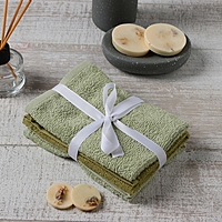 Набор махровых полотенец  Экономь и Я "Green" 30х30 см - 3 шт, 100% хл, 340 г/м2