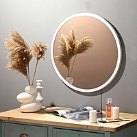 Зеркало настенное в круглом корпусе из металла,  D=60, белый Рубин