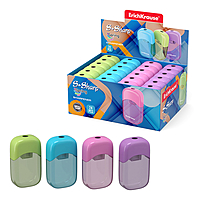 Точилка одинарная ErichKrause "S-Sharp Spring", пластик, с контейнером, высококачественное лезвие, микс