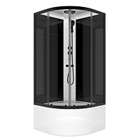 Душевая кабина Domani-Spa Delight Slim 99 high, поддон 45 см, черные стенки, 90х90 см