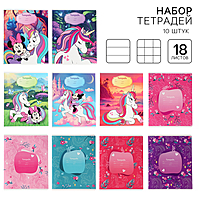 Комплект тетрадей из 10 шт, Минни Маус, 18 листов, 5 клет. и 5 лин.