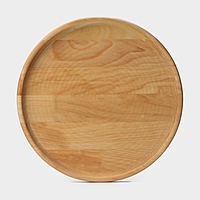 Блюдо для подачи d=25x1,8 см, массив березы,пропитано маслом,цвет натуральный