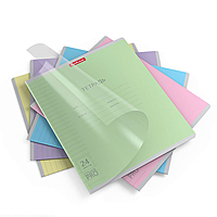 Тетрадь 24 листа в линейку ErichKrause "Классика CoverPrо", пластиковая обложка, мелованный картон, блок офсет 100% белизны, микс