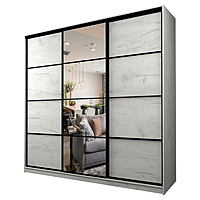 Шкаф купе 3-х дверный Max 151, 2666×600×2300 мм, зеркало, цвет дуб крафт белый