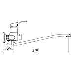 Смеситель для ванны GROSS AQUA Base 7211258C-35S