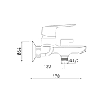 Смеситель для ванны GROSS AQUA Flat 2250520C короткий излив