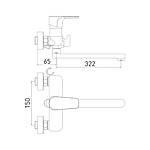 Смеситель для ванны GROSS AQUA Evo 7121297С-35L(F)