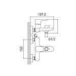 Смеситель для ванны GROSS AQUA Space 2515288С короткий излив