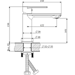 Смеситель для раковины Haiba HB10639-3 оружейная сталь