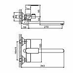 Смеситель для ванны Haiba HB22505-3 оружейная сталь