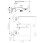 Смеситель для ванны Rossinka RS30-31 короткий излив хром