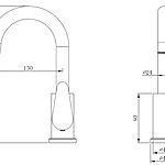 Смеситель для раковины OLISAN STEEL ST1002 нержавеющая сталь