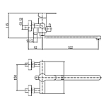 Смеситель для ванны Fashun A52201-7 длинный излив черный