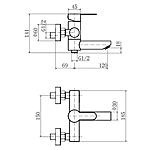 Смеситель для ванны Fashun A53001-7 короткий излив черный