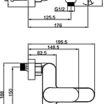 Смеситель для ванны Fashun A3285-7 короткий излив черный