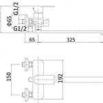 Смеситель для ванны Fashun A52219 длинный излив