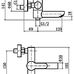 Смеситель для ванны Fashun A53001-8 короткий излив белый