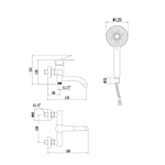 Смеситель для ванны Fmark FS8206Q с лейкой