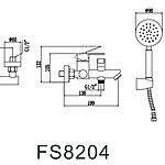 Смеситель для ванны Fmark FS8204H с лейкой черный 