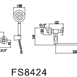 Смеситель для ванны Fmark FS8424 с лейкой сатин