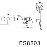 Смеситель для душа Fmark FS8203 без излива сатин