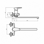 Смеситель для ванны PLStart PL2205-8 ABS-пластик белый