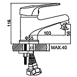 Смеситель для раковины Ledeme L1068-B хром