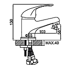 Смеситель для раковины Ledeme L1029-B хром