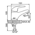 Смеситель для раковины Ledeme L1038-B хром