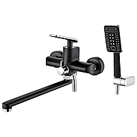 Смеситель для ванны Ledeme L2274B длинный излив черный