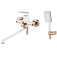 Смеситель для ванны Ledeme L2274WR белый/розовое золото