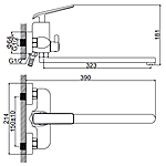 Смеситель для ванны Ledeme L2274WR белый/розовое золото