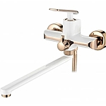 Смеситель для ванны Ledeme L2274WR белый/розовое золото